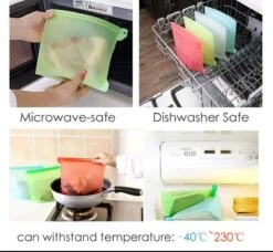 Siliconen Vershoudzakken - Set Van 8 ( 4x 1000ML + 4x 1500ML) -(Transparant, Rood, Groen, Blauw) - Duurzaam - Herbruikbaar - Vries & Hitte Bestendig - Meal Prep - Opbergzak Maatbeker Meal Prep Container -Mepal shop 1200x1110 9