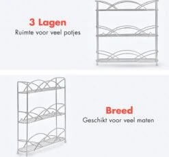 KitchenBrothers Kruidenrek - Staand - Voor 21 Potjes - 3 Laags - Chroom -Mepal shop 1200x1114 4