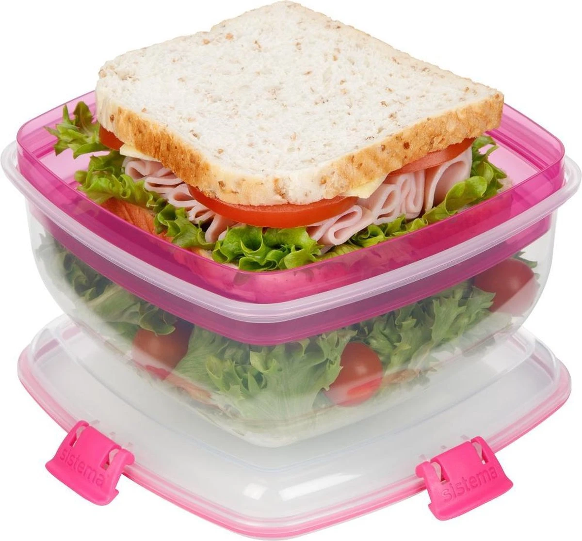 Sistema To Go Vershouddoos - Salade Kom - Roze - 1.1 Liter 5 Sistema To Go Vershouddoos - Salade Kom - Roze - 1.1 Liter - Afbeelding 3