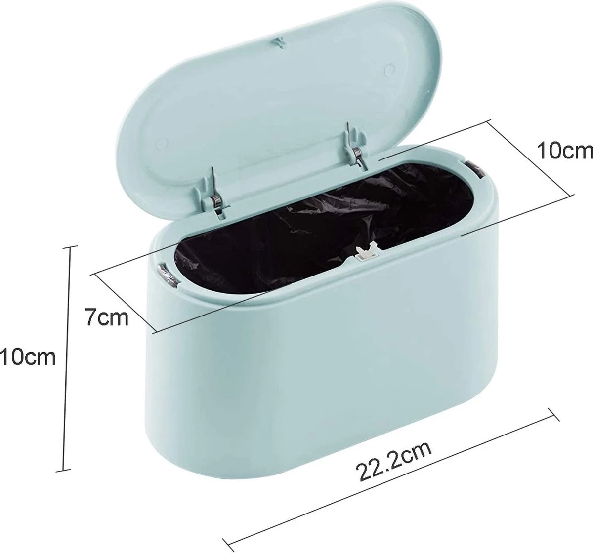 Prullenbak Retro Design Lichtblauw Tafel - Prullenbak Vuilnisbak Vuilnisbakje Auto - Prullenbak Badkamer - Klein - Wc - Afvalbak- Auto - Bureau 9 Prullenbak Retro Design Lichtblauw Tafel - Prullenbak Vuilnisbak Vuilnisbakje Auto - Prullenbak Badkamer - Klein - Wc - Afvalbak- Auto - Bureau - Afbeelding 7