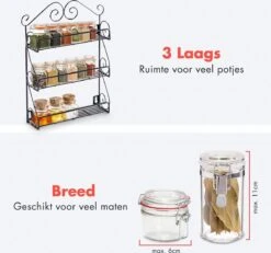 KitchenBrothers Kruidenrek - Staand En Ophangbaar - Voor 21 Potjes - 3 Laags - Metaal -Mepal shop 1200x1122 9