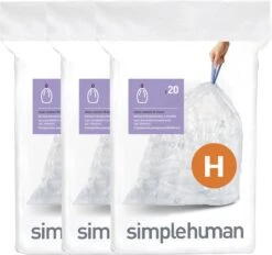 Simplehuman Afvalzak Code H - Kunststof - 30-35 Liter - Pak Van 3x20 Stuks - Transparant 9 Simplehuman Afvalzak Code H - Kunststof - 30-35 Liter - Pak Van 3x20 Stuks - Transparant -Mepal shop 1200x1128 2