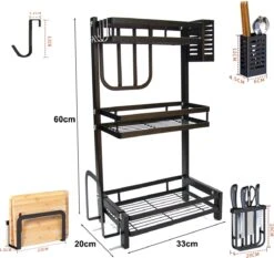 Chefs Cuisine Kruidenrek - Kruidenrek Staand - Keukenrek - Aanrecht Organiser - Bureau Organizer - Keuken Organizers - Roestvrij Staal -Mepal shop 1200x1130 7