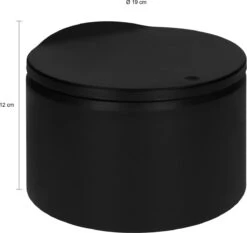 QUVIO Afvalbak Voor Aanrecht - Afvalbakje - Prullenbakje - Met Deksel - Gemakelijk Te Reinigen - Rond - Kunststof - Zwart - 19 X 12 Cm -Mepal shop 1200x1131 2