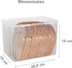 Lock&Lock Vershoudbakjes - Vershouddoos Voor Brood - Brooddoos - Broodtrommel - Bewaardoos Met Deksel - 100% Luchtdicht - BPA Vrij - Set Van 2 - 3,9 Liter - Transparant -Mepal shop 1200x1134 6