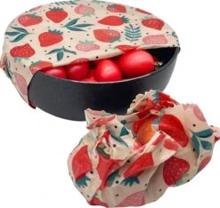 Bijenwas Wraps (Bijenwas Doek) - "rode Aardbei" Set Van 3 - 1S, 1M, 1L - Beeswax Wraps - Herbruikbaar Boterhamzakje - Bee Wrap - Beewax - Bijenwasdoek - Zero Waste - Duurzaam Cadeau -Mepal shop 1200x1135 3