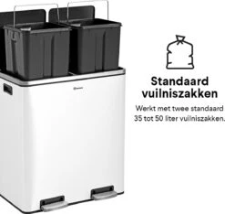 Afvalscheidingsprullenbak 2 Vakken Wit – 60 L (2x30 Liter) Pedaalemmer Homra QUICKX – Design Duo Afvalemmer RVS - Afval Scheiden - Recycle Afvalbak - Hygiënisch Pedaal - Dubbele Vuilnisbak - Keuken Vuilbak - Kantoor Prullenbak 31 Afvalscheidingsprullenbak 2 Vakken Wit – 60 L (2x30 Liter) Pedaalemmer Homra QUICKX – Design Duo Afvalemmer RVS - Afval Scheiden - Recycle Afvalbak - Hygiënisch Pedaal - Dubbele Vuilnisbak - Keuken Vuilbak - Kantoor Prullenbak -Mepal shop 1200x1139 1