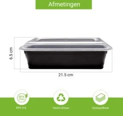 Meal Prep Bakjes - 15 Stuks - 1 Compartiment - Vershouddoos - Lunchbox - Plastic Bakjes Met Deksel - Magnetronbestendig - Vaatwasserbestendig - Vriezerbestendig -Mepal shop 1200x1139 5