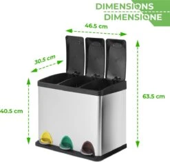 Jago - Afvalbak - 24 Liter Met 3 Vakken Voor In De Keuken - RVS Met Binnenemmer - Handvat - Deksel - Afvalscheidingssysteem - Pedaalemmer (24 Liter (3 X 8L) - Prullenbak - Vuilnisbak - Vuilnisemmer 24 Jago - Afvalbak - 24 Liter Met 3 Vakken Voor In De Keuken - RVS Met Binnenemmer - Handvat - Deksel - Afvalscheidingssysteem - Pedaalemmer (24 Liter (3 X 8L) - Prullenbak - Vuilnisbak - Vuilnisemmer -Mepal shop 1200x1140 2