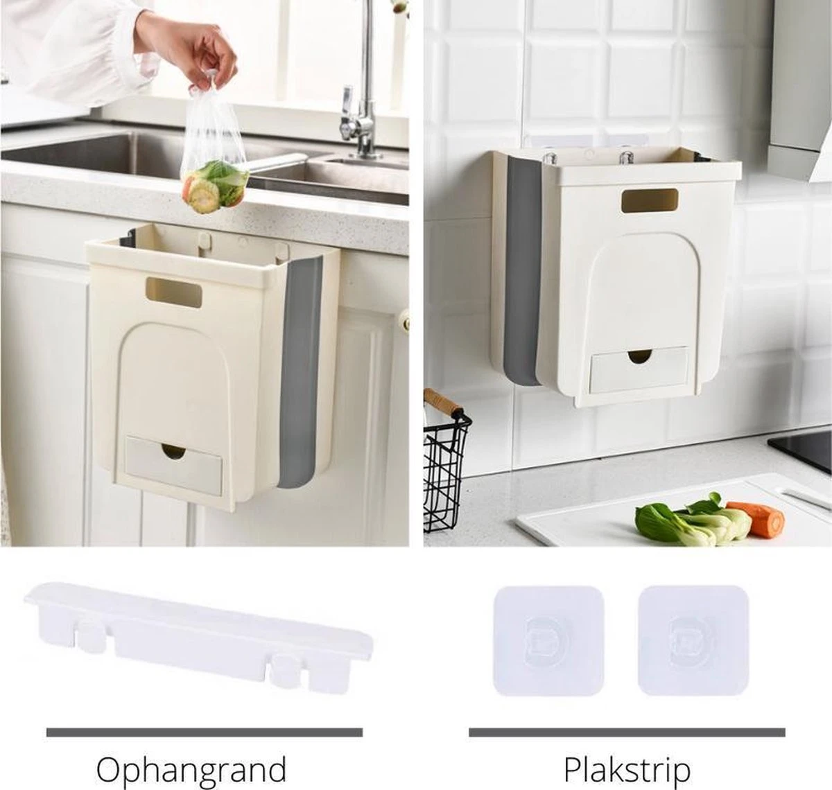 Merkloos Ruimtebesparend Ophangbaar Gft Afvalscheiding Afvalbakje Aanrecht - Papiermand - Wit 6 Merkloos Ruimtebesparend Ophangbaar Gft Afvalscheiding Afvalbakje Aanrecht - Papiermand - Wit - Afbeelding 4