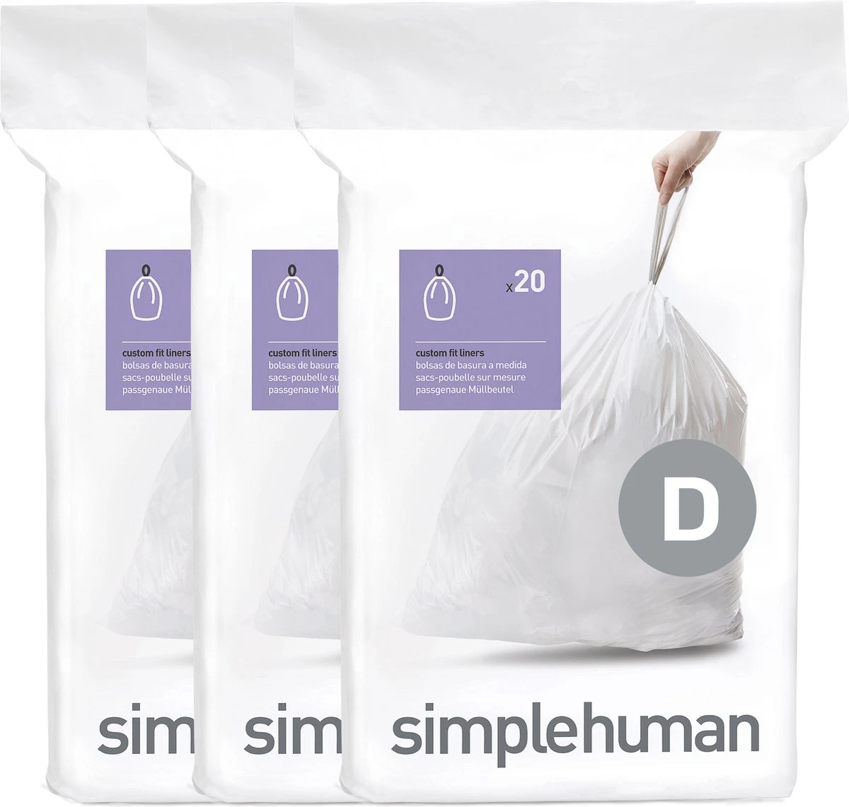 Simplehuman Afvalzakken Code D - 20 Liter - 60 Stuks 8 Simplehuman Afvalzakken Code D - 20 Liter - 60 Stuks - Afbeelding 6