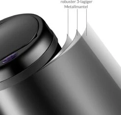 Monzana Prullenbak 56 Liter Inhoud - Met Sensor - RVS Zwart -Mepal shop 1200x1147