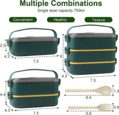 Lunchbox, Bento Box Voor Volwassenen Kinderen, Kinderlunchbox Met Compartimenten, 3-laags Lekvrije Bento-lunchbox Met Vork, Lepel, Geschikt Voor Lunchbox Voor Werk, Kantoor, School (2,25L Groen) 14 Lunchbox, Bento Box Voor Volwassenen Kinderen, Kinderlunchbox Met Compartimenten, 3-laags Lekvrije Bento-lunchbox Met Vork, Lepel, Geschikt Voor Lunchbox Voor Werk, Kantoor, School (2,25L Groen) -Mepal shop 1200x1149 10