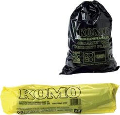 KOMO Vuilniszakken Met Trekband 60 Liter Grijs 60x80cm 43 My - Doos 20 Rol à 15 Stuks -Mepal shop 1200x1149 7