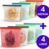 Siliconen Vershoudzakken - Set Van 8 ( 4x 1000ML + 4x 1500ML) -(Transparant, Rood, Groen, Blauw) - Duurzaam - Herbruikbaar - Vries & Hitte Bestendig - Meal Prep - Opbergzak Maatbeker Meal Prep Container -Mepal shop 1200x1151 8