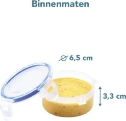 Lock&Lock (mini) Vershoudbakjes - Bewaardozen Voedsel - Sausbakjes Met Deksel - Dressing Bakje - Dressing To Go - Set Van 4 Stuks - Lekvrij - BPA Vrij - Klein - Rond - 100 Ml - Transparant -Mepal shop 1200x1153 7
