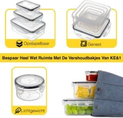 KE&1 Vershoudbakjes - Meal Prep Bakjes - Lunchbox - Diepvriesbakjes - Plastic Bakjes - Keuken - Keukenkast - Bakken -Mepal shop 1200x1153 8