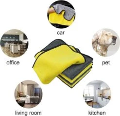 Merkloos Microvezel Droogdoek-Auto Droogdoek-Auto Droogdoek Microvezeldoek-auto Poetsen-poetsdoek- Reinigingsdoekjes- Duurzaam – 30x30 Cm - Geel/grijs -Mepal shop 1200x1154 1