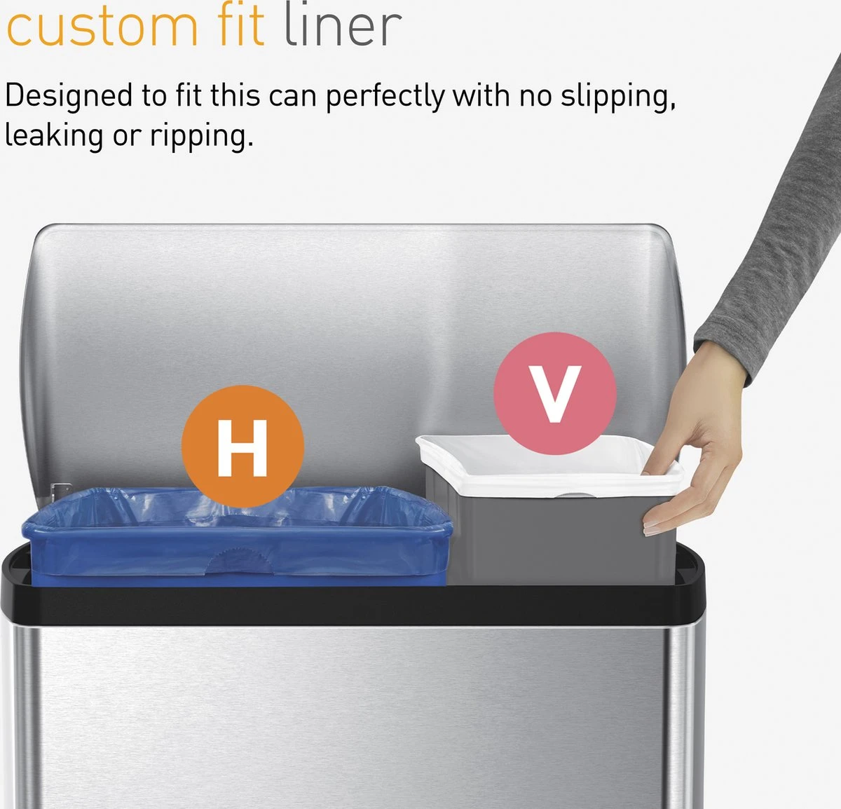 Simplehuman Afvalzakken 16-18 Liter Code V Transparant - 60 Stuks 8 Simplehuman Afvalzakken 16-18 Liter Code V Transparant - 60 Stuks - Afbeelding 6