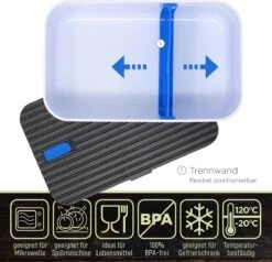 IFancy Lunchbox Tasty - Bento Lunch Box 1000ml - Dicht & Lekvrij Voor Kinderen & Volwassenen - Kantoor & School - BPA Vrij - Vaatwasser Magnetron & Vriezer Lunch Box (Blauw) -Mepal shop 1200x1157 3