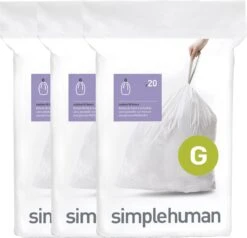 Simplehuman Pocket Liner (G) Afvalzak - 30 L - 3x20 Stuks - Wit 12 Simplehuman Pocket Liner (G) Afvalzak - 30 L - 3x20 Stuks - Wit -Mepal shop 1200x1158 3