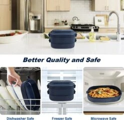 OITUGG Lunchbox Volwassenen: 2-laags Bento Box 1550 Ml Voor Mannen Vrouw - 3-vaks Lunchbox Met Bestek - BPA-vrije Plastic Lunchbox Geschikt Voor Kantoorschool - Magnetronbestendig Vaatwasmachinebestendig (blauw) -Mepal shop 1200x1158 5