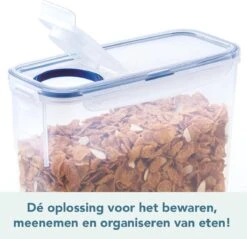 Lock&Lock Vershouddoos - Bewaardoos Met Deksel - Voorraaddoos - Voorraadpot - Voor Ontbijtgranen En Cornflakes - Waspoeder Opbergdoos - Voercontainer - 3,4 Liter -Mepal shop 1200x1160