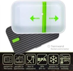 IFancy Lunchbox Tasty - Bento Lunch Box 1000ml - Dicht & Lekvrij Voor Kinderen & Volwassenen - Kantoor & School - BPA Vrij - Vaatwasser Magnetron & Vriezer Lunch Box (Groen) -Mepal shop 1200x1162 3