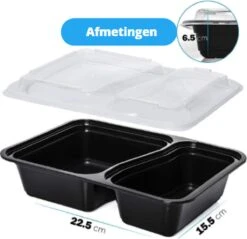 Meal Prep Bakjes - 20 Stuks - 2 Compartimenten - Vershoudbakjes - Meal Prep - 1L - Magnetron Bakjes Met Deksel - Vershouddoos -Mepal shop 1200x1163 3