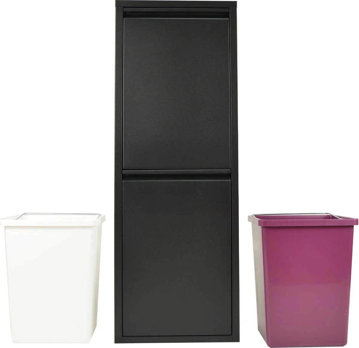 Metalen Prullenbak Van Naturn Living | Prullenbak Afvalscheiding 2 Containers | Vuilnisbak | Prullenbakken | Afvalbak | Mat Zwart 7 Metalen Prullenbak Van Naturn Living | Prullenbak Afvalscheiding 2 Containers | Vuilnisbak | Prullenbakken | Afvalbak | Mat Zwart - Afbeelding 5