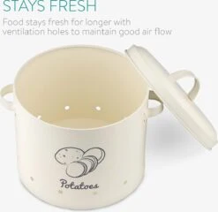 Navaris Set Van 3 Voorraadpotten - Voor Aardappelen, Uien En Knoflook - Metalen Voorraadblikken - Voor Opslag En Houdbaarheid - Vaatwasserbestendig -Mepal shop 1200x1164 5