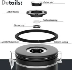 VAIVE Koffieblik - Koffiebus - Koffieblikbewaarblik - Bewaarbus Koffie - Voorraadpotten - Voorraadbussen - Voorraadbus -1.8L -Mepal shop 1200x1167 10
