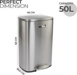 MaxxHome Pedaalemmer - Prullenbak - 50L - Metaal - RVS -Mepal shop 1200x1167 4