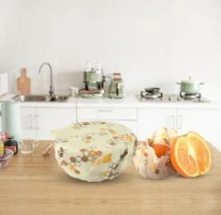 Bijenwas Doek - 3-pack - Bees Wrap - Bijen En Honingraat Print -Mepal shop 1200x1170 18