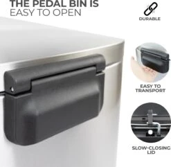 MaxxHome Pedaalemmer - Prullenbak - 50L - Metaal - RVS -Mepal shop 1200x1170 2