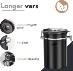 VAIVE Koffieblik - Koffiebus - Koffieblikbewaarblik - Bewaarbus Koffie - Voorraadpotten - Voorraadbussen - Voorraadbus -1.8L -Mepal shop 1200x1172 6