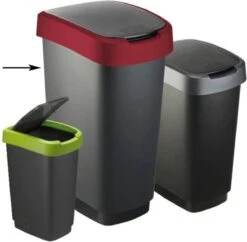Rotho Twist Prullenbak- 50L - 60,2cm - Met Kanteldeksel - Zilver/Zwart -Mepal shop 1200x1175 3