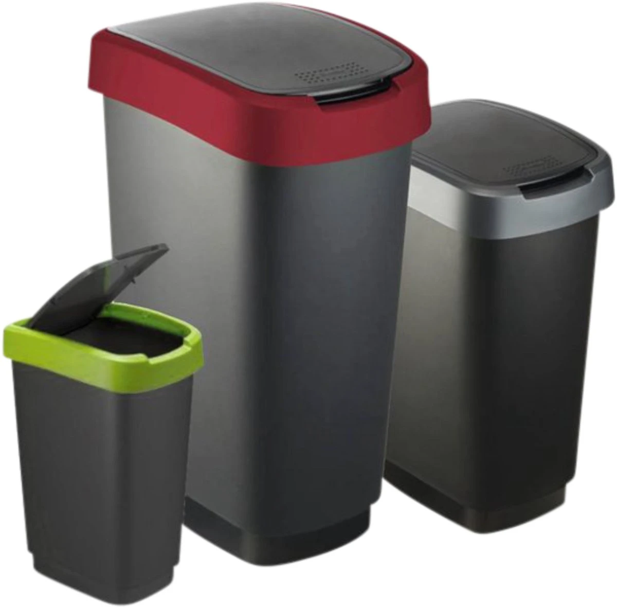 Rotho Twist Afvalbak - 25L - 47cm - Antraciet 13 Rotho Twist Afvalbak - 25L - 47cm - Antraciet - Afbeelding 11
