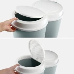 Deuba Dubbele Vuilnisbak 50 L – Met Drukknoppen 2 X 25L Groen -Mepal shop 1200x1183 6