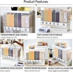 Food Dispensers - Cereal & Noten Dispensers - Rijst Dispensers - 6 Containers - Wit - -Mepal shop 1200x1183 9