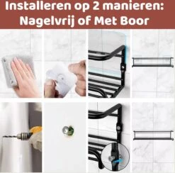 Mmoods Kruidenrek Ophangbaar Zonder Boren - 4 Laags Voor 24 Kruidenpotjes - Speciaal Voor Muur, Wandkast, Kastdeur - Hangende Kruidenorganizer Keuken - Keukenaccessoires -Mepal shop 1200x1184 7