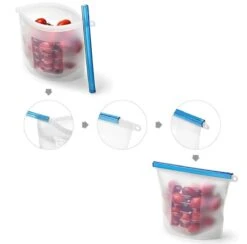 Siliconen Vershoudzakken - Set Van 8 ( 4x 1000ML + 4x 1500ML) -(Transparant, Rood, Groen, Blauw) - Duurzaam - Herbruikbaar - Vries & Hitte Bestendig - Meal Prep - Opbergzak Maatbeker Meal Prep Container -Mepal shop 1200x1184 9