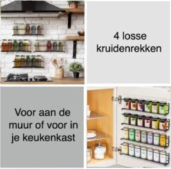 Kruidenrek Ophangbaar Kruidenpotjes Wandrek Organizer Keuken Accessoires - Zwart - Geschikt Voor Bijna Alle Kruidenpotjes -Mepal shop 1200x1186 19