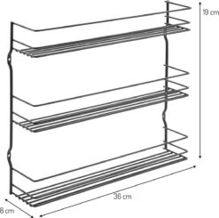 Tomado Metaltex - Pepito Kruidenrek - 3 Etages - Zwart - 36x8x31cm -Mepal shop 1200x1188 7