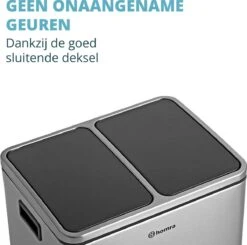 Homra BLINQ Afvalscheiding Prullenbak Met 2 Vakken - 2 X 15 L Vuilnisbak - RVS Duo Pedaalemmer - 2-vaks Afvalemmer 30 Liter - Hygiënisch Afval Scheiden - Keuken Vuilbak - Pedaal Afvalbak - Soft Close Deksel - Recycle Afvalbak -Mepal shop 1200x1189 2