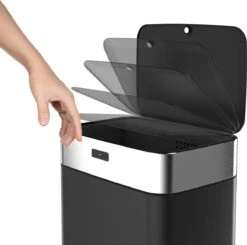 Stangvollby Gimo Sensor Prullenbak - 45 Liter - RVS - Zwart - Automatische Soft Close Deksel - Zwarte Keuken Afvalemmer - Kantoor Vuilbak - Scandinavisch Design - Infrarood Bewegingssensor - 50 Liter Afvalbak - Vingerafdrukvrij - Hygiënisch -Mepal shop 1200x1189 3