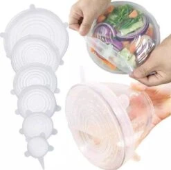 Siliconen Vershoud Deksels – Set Van 6 Stuks – Flexibel – Herbruikbaar – Wit - Stretch Tot Wel 30 Cm -Mepal shop 1200x1189 5