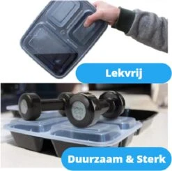 Meal Prep Bakjes - 6 Stuks - 3 Compartimenten - Vershoudbakjes - Meal Prep - 1L - Magnetron Bakjes Met Deksel - Vershouddoos -Mepal shop 1200x1189 9