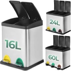 Jago - Vuilnisemmer 16 Liter Met 2 Vakken Van 8 Liter Met Binnenemmers - Prullenbak Voor Afvalscheiding - Pedaalemmer - Prullenbak - RVS 18 Jago - Vuilnisemmer 16 Liter Met 2 Vakken Van 8 Liter Met Binnenemmers - Prullenbak Voor Afvalscheiding - Pedaalemmer - Prullenbak - RVS -Mepal shop 1200x1190 6