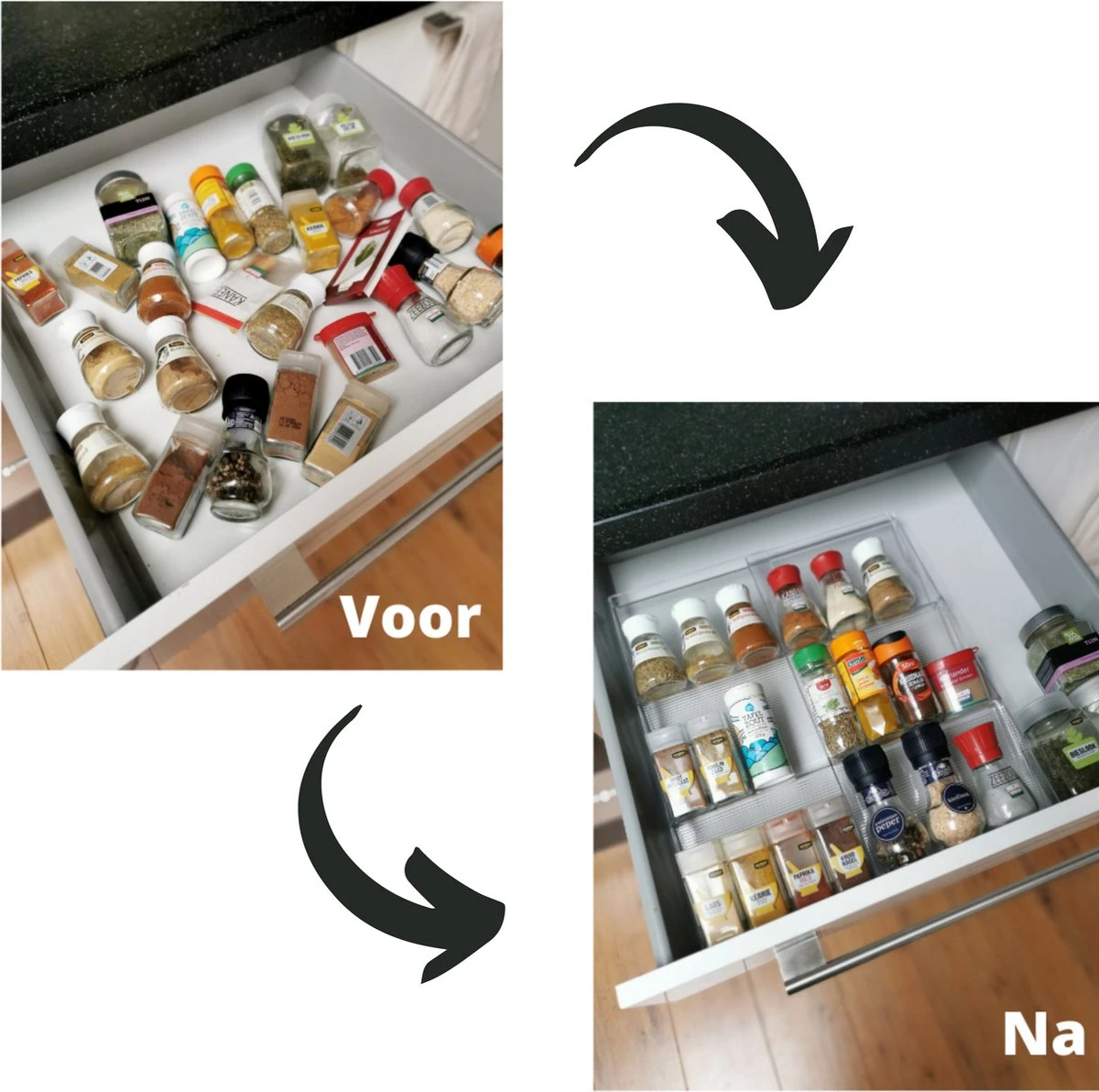 Merkloos Kruidenrek Voor In Lade - Kunststof - 2 Delig - Kleine Beschadiging 4 Merkloos Kruidenrek Voor In Lade - Kunststof - 2 Delig - Kleine Beschadiging - Afbeelding 2